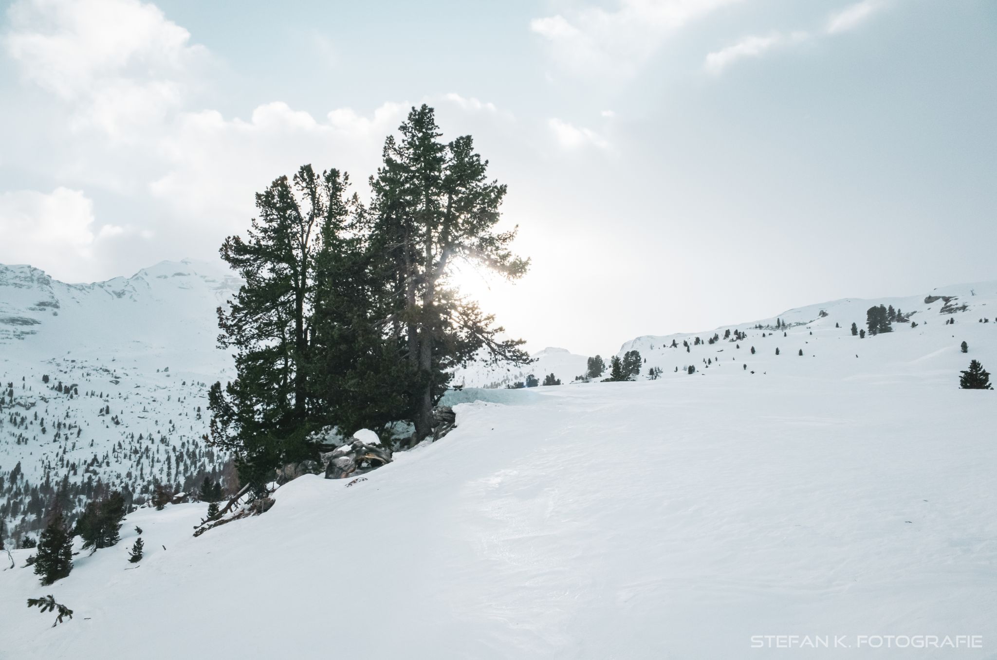 Spaziergang mit Schneeschuhen auf der Fanesalm
